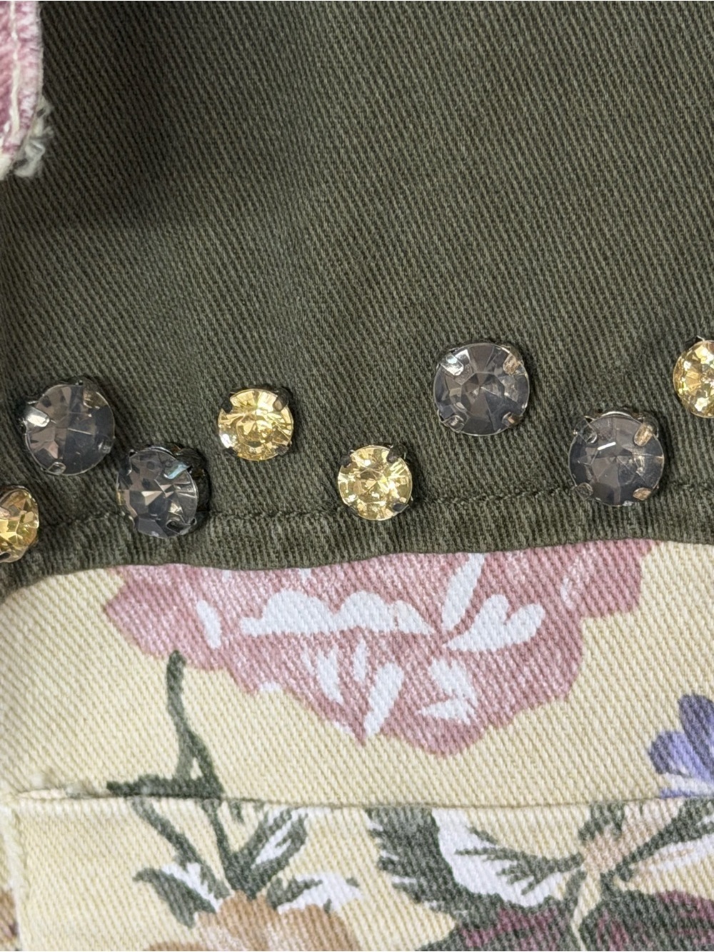 English Rose Floral Studded Utility Jacket - Picture 5 of 7